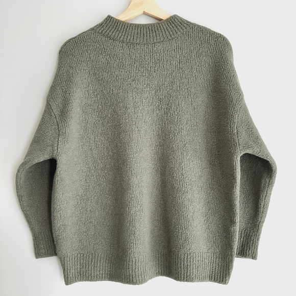 VINCE Wool Blend Boxy Crewneck Sweater Top Green Sz S - Picture 5 of 10